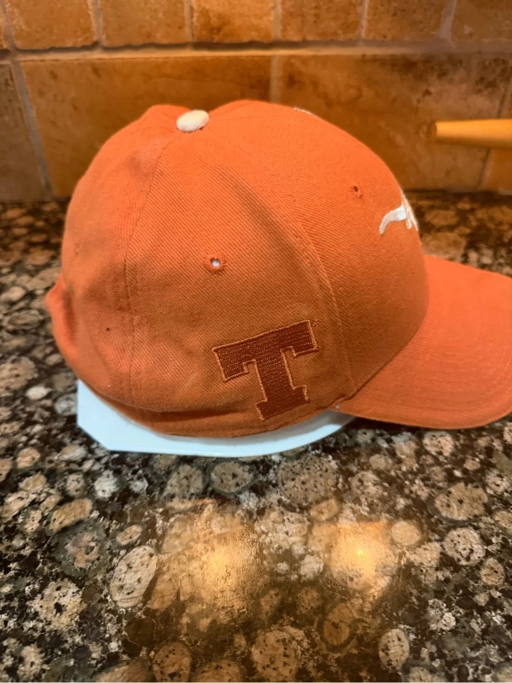 NCAA Orange and White Baseball Cap with Longhorn Accent